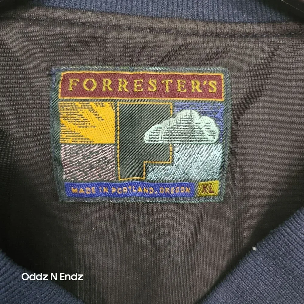 VTG Forresters Mens Plaid Pullover Sweater XL Green Blue Polyester Outerwear Mad